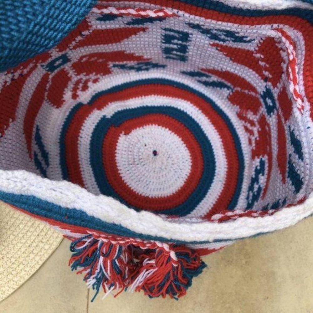 Colombia Wayuu Bucket Bag Drawstring Crossbody Sho - Picture 6 of 8